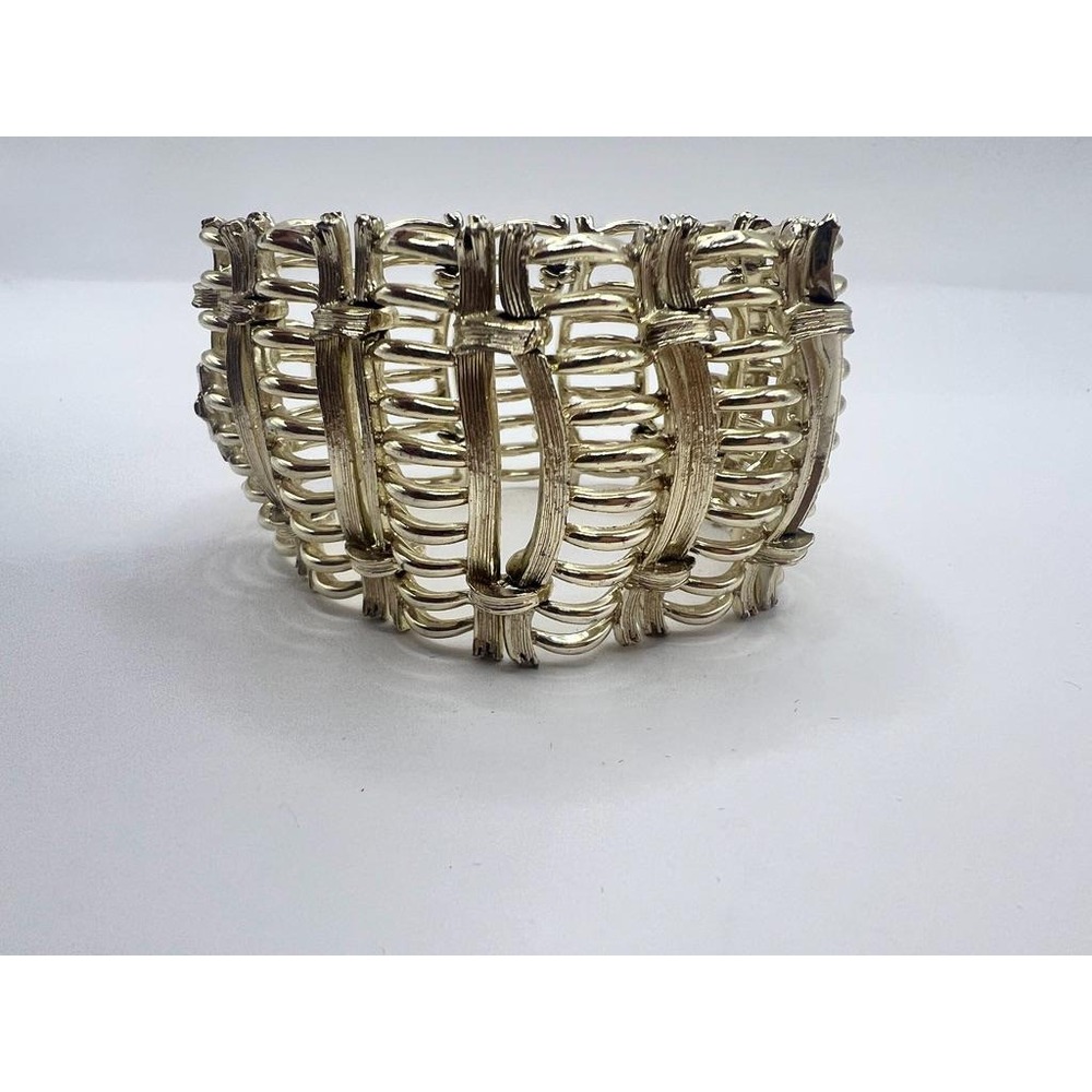 Vintage Lisner Gold Tone Link Bracelet Mid Century Statement Jewelry Signed